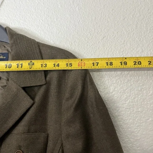 Brooks Brothers Stretch Wool Belted Trench Coat Size 12 - Picture 7 of 9